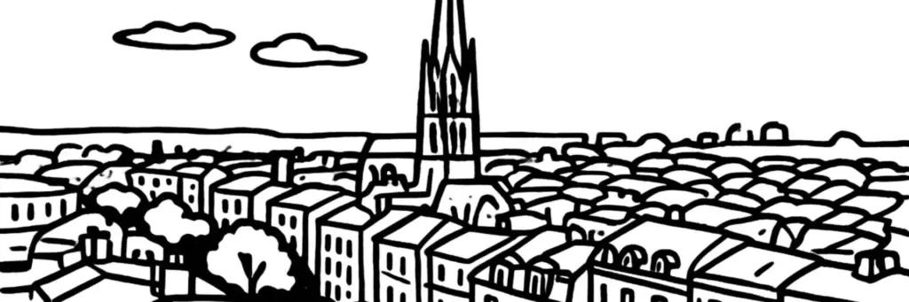 Vue de Bordeaux, la place de la Bourse et le miroir d'eau, illustration de la réglementation des meublés de tourisme