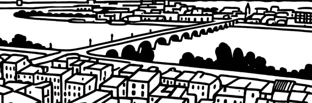 Vue de Bordeaux, façades de pierre blonde et quais, illustration de la taxe foncière 2026