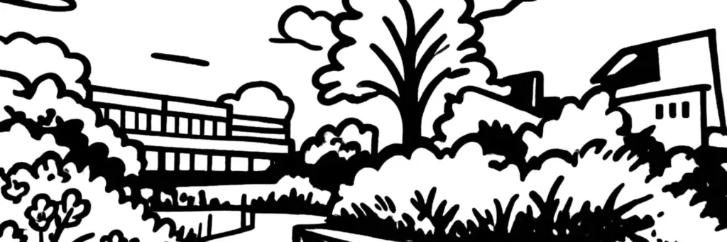 Le quartier Les Princes à Boulogne-Billancourt, secteur Princes-Marmottan au nord-est de la commune, immeubles haussmanniens et rues résidentielles près du musée Marmottan et du Bois de Boulogne, illustration au trait