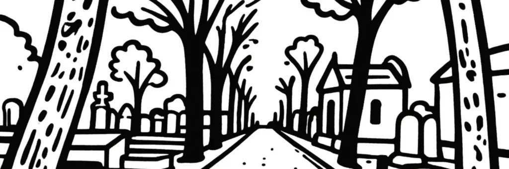 Le quartier Saint-Éloi à La Rochelle, ses rues résidentielles, ses maisons et ses petits collectifs au nord-est du centre, illustration au trait