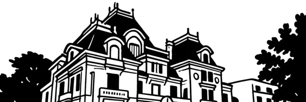 Le quartier de Monplaisir, Mermoz et le Bachut dans le 8e arrondissement de Lyon, illustration au trait