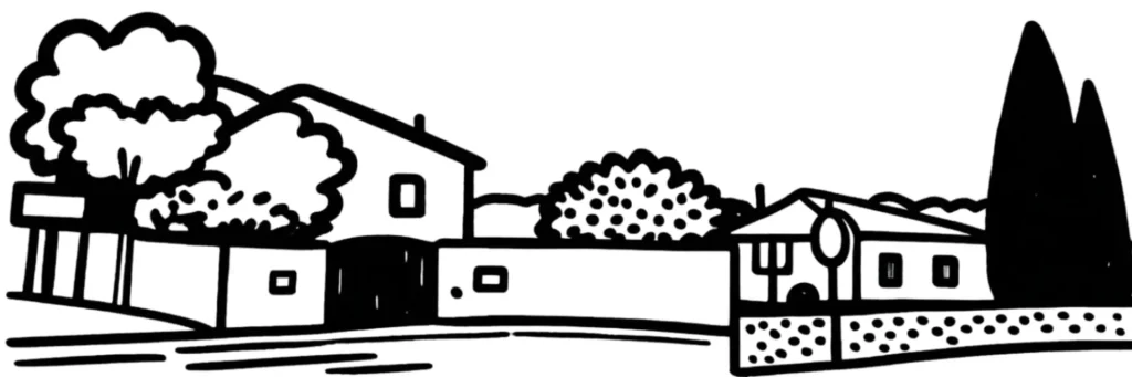 Le quartier Saint-Maurice à Nice, rues résidentielles entre Riquier et les collines, illustration au trait
