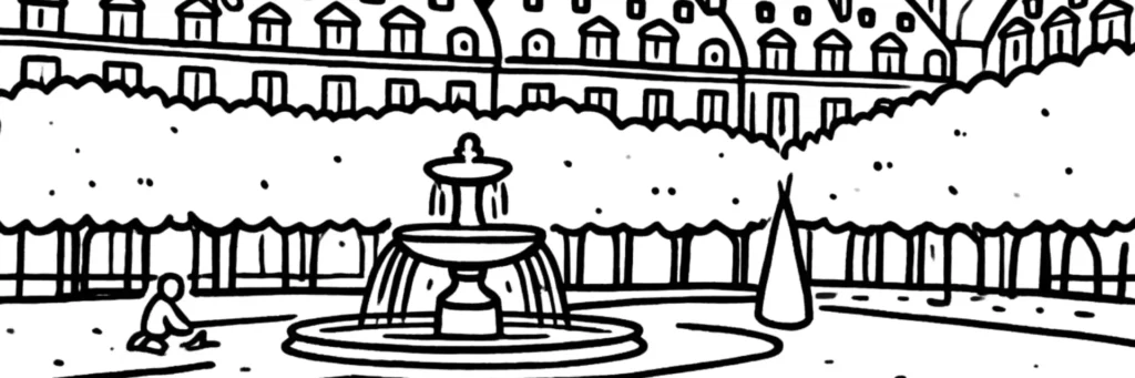 Le 3e arrondissement de Paris, hôtel particulier du Haut Marais et marché des Enfants Rouges, illustration au trait