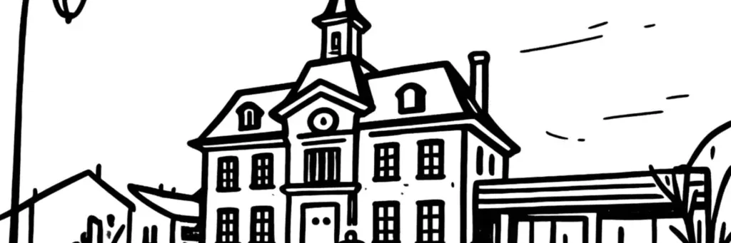 Le quartier Cernay à Reims, les rues résidentielles et commerçantes à l'est de la ville, illustration au trait