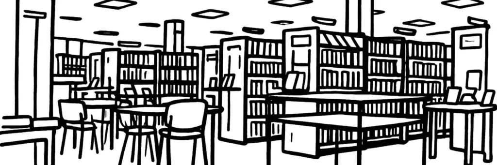 L'avenue de Laon à Reims, les immeubles et commerces du quartier Laon-Zola au nord de la ville, illustration au trait