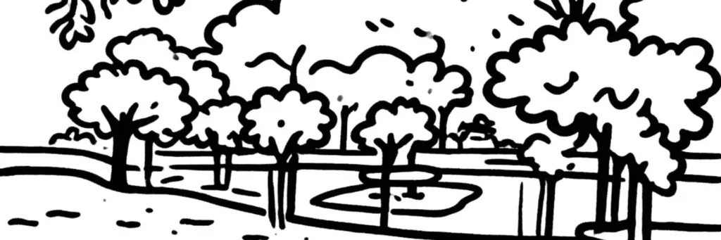 Le boulevard de Strasbourg, le secteur Lakanal et les rues résidentielles du centre-est de Tours, illustration au trait