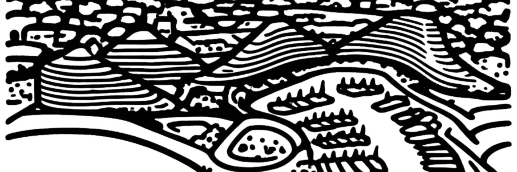 Villeneuve-Loubet, commune des Alpes-Maritimes entre Antibes et Cagnes-sur-Mer, illustration au trait
