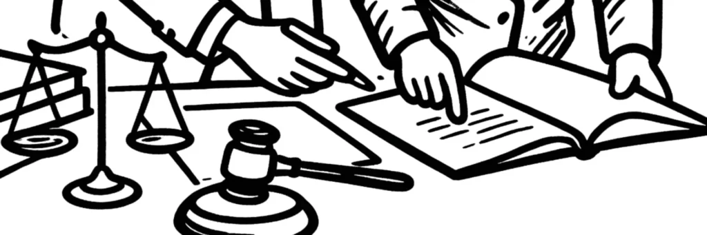 Balance de la justice, marteau d'audience et signature d'un acte sur un registre ouvert, illustration de la loi du 7 avril 2026 sur la sortie de l'indivision