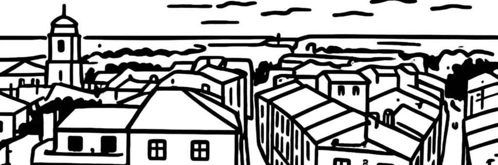 Les toits d'Arles et un clocher au-dessus du Rhône, en Provence, illustration d'un article sur la taxe foncière