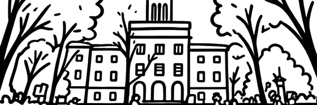 Le quartier Solidarité-Carnot à Montreuil : la place Carnot et son marché, les rues résidentielles entre le centre-ville et le Bas-Montreuil, les immeubles et les logements du secteur, illustration au trait