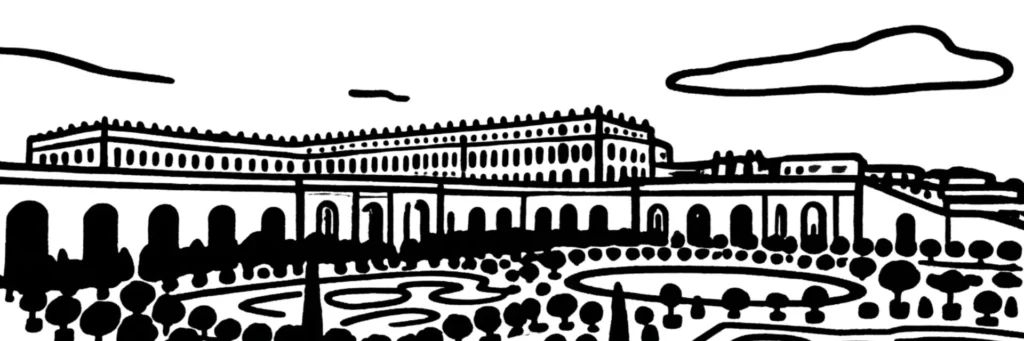 Le quartier de Satory à Versailles, sur le plateau au sud de la ville, l'éco-quartier en développement et sa ZAC, les terrains progressivement libérés par la Défense et la future desserte du Grand Paris Express, illustration au trait