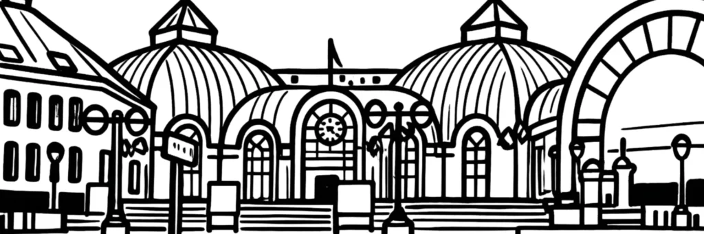 Le quartier Bellevue au nord-ouest de Vitry-sur-Seine : le secteur Stalingrad et Auber, les immeubles et les rues résidentielles à l'ouest de la commune, la proximité de Paris et d'Ivry-sur-Seine, illustration au trait