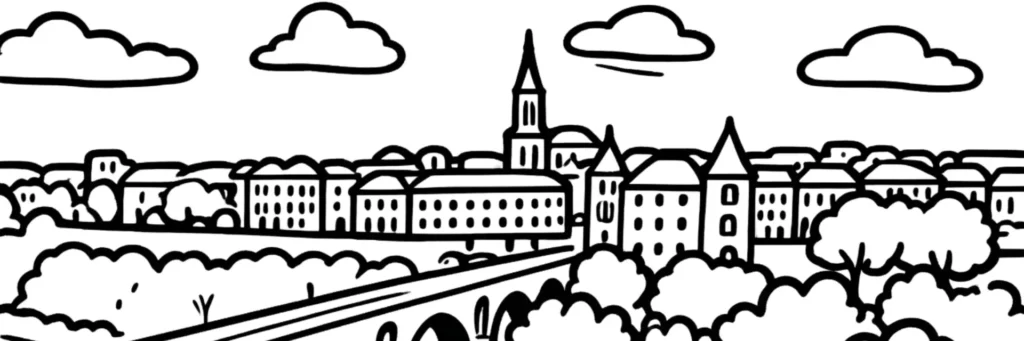Vue de la place Nationale et des couverts de brique de Montauban, illustration d'un article sur la réglementation des meublés touristiques