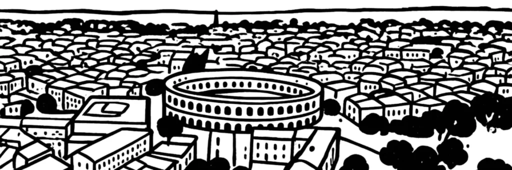 Arènes et Maison Carrée de Nîmes, illustration d'un article sur la location en meublé touristique et Airbnb