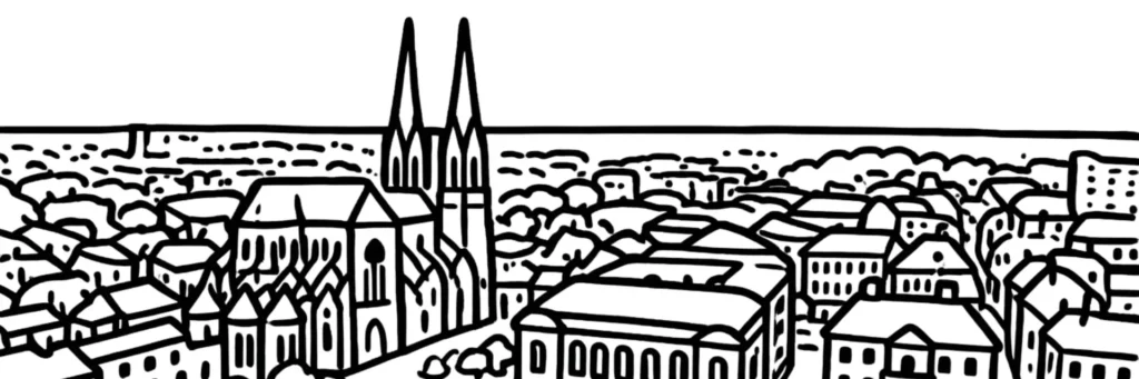 Place Travot et église Notre-Dame de Cholet, illustration d'un article sur la taxe foncière