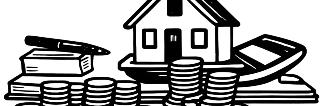 Avis de taxe foncière et calculatrice sur un bureau, illustration d'un article sur la taxe foncière 2026 en France