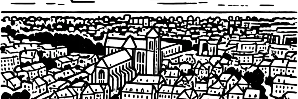 Vue de la cathédrale Saint-Julien et de la cité Plantagenêt du Mans, illustration d'un article sur la taxe foncière