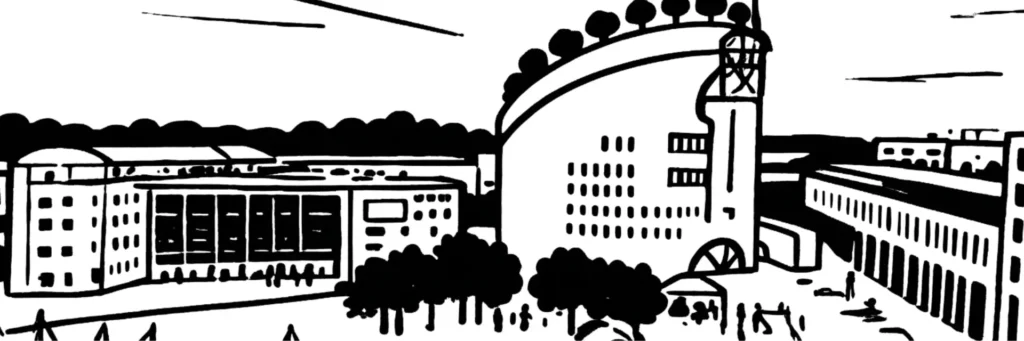 Illustration au trait d'Évry-Courcouronnes, illustration au trait
