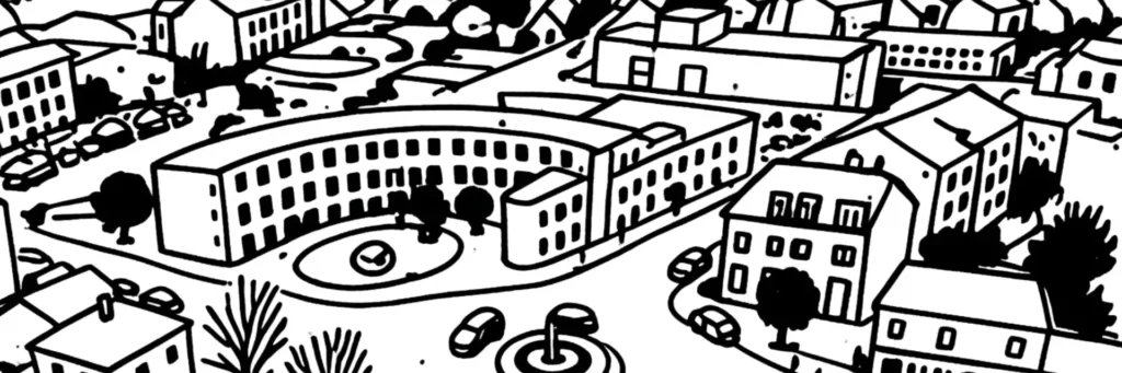 Illustration au trait de Goussainville : l'église Saint-Pierre-Saint-Paul du Vieux Pays