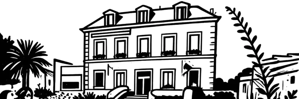 Illustration au trait de Montfermeil : les pavillons des coteaux