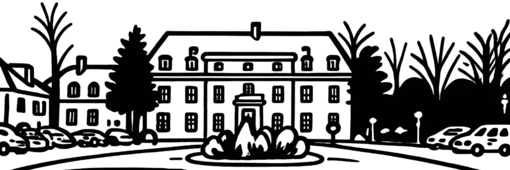 Illustration au trait de Pontault-Combault : la ferme briarde du centre