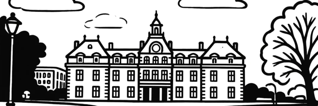 Illustration au trait de Savigny-le-Temple : le château de la commanderie