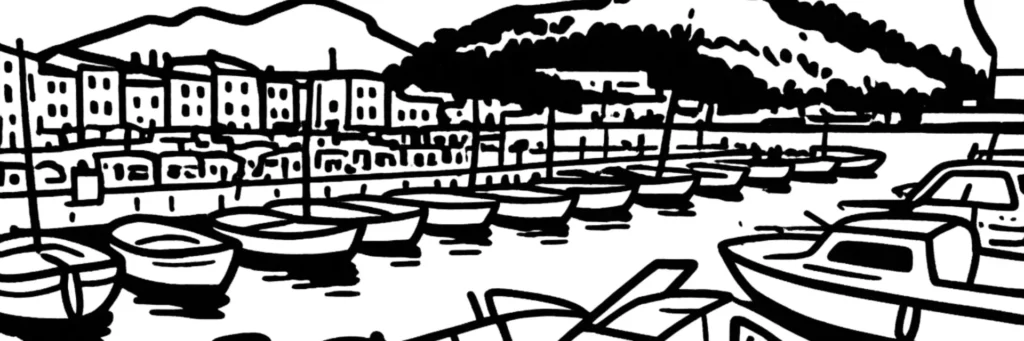 Vue du port de Cassis et des façades colorées au pied du cap Canaille, illustration d'un article sur le meublé touristique à Cassis