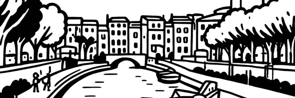 Vue de Narbonne, du canal de la Robine et du centre historique, illustration d'un article sur le meublé touristique à Narbonne en 2026