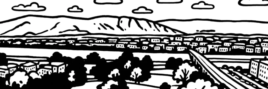 Vue de Valence dans la Drôme, du centre ancien et du kiosque Peynet, illustration d'un article sur le meublé touristique